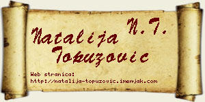 Natalija Topuzović vizit kartica